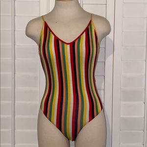 Multi-colored Striped Bodysuit Sz S
